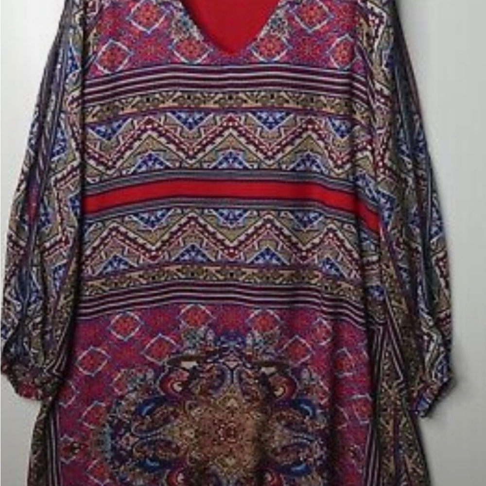 CATO Cato Dress Womens Large OpenLong Sleeve V Neck Knee Length